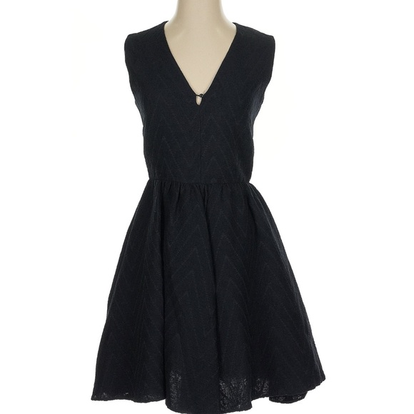 Maje Black V-Neck Mini cocktail Dress with pockets - Picture 1 of 6